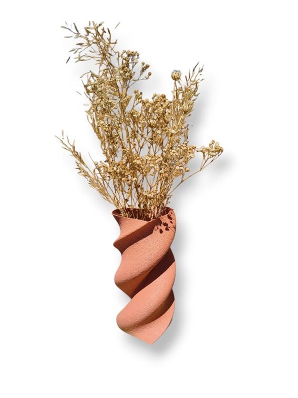 Simiu - HEART TWIST - Vase - 20 cm - Støvet rosa