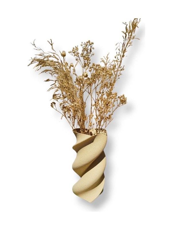 Simiu - HEART TWIST - Vase - 20 cm - Sand