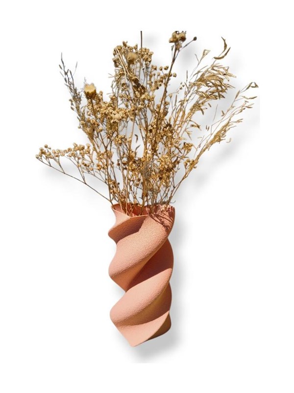 Simiu - HEART TWIST - Vase - 20 cm - Lys laks