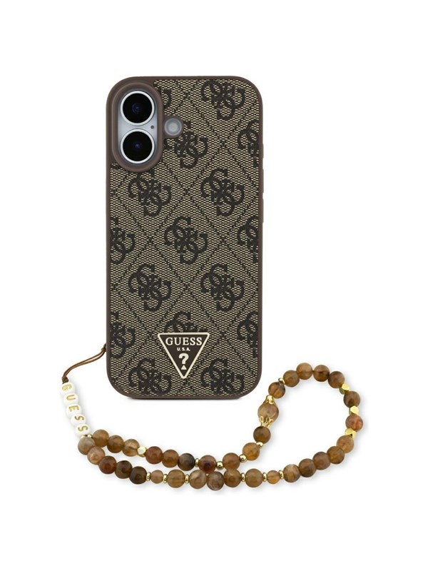 GUESS 4G Strap Triangle Logo MagSafe case for iPhone 17 - brown