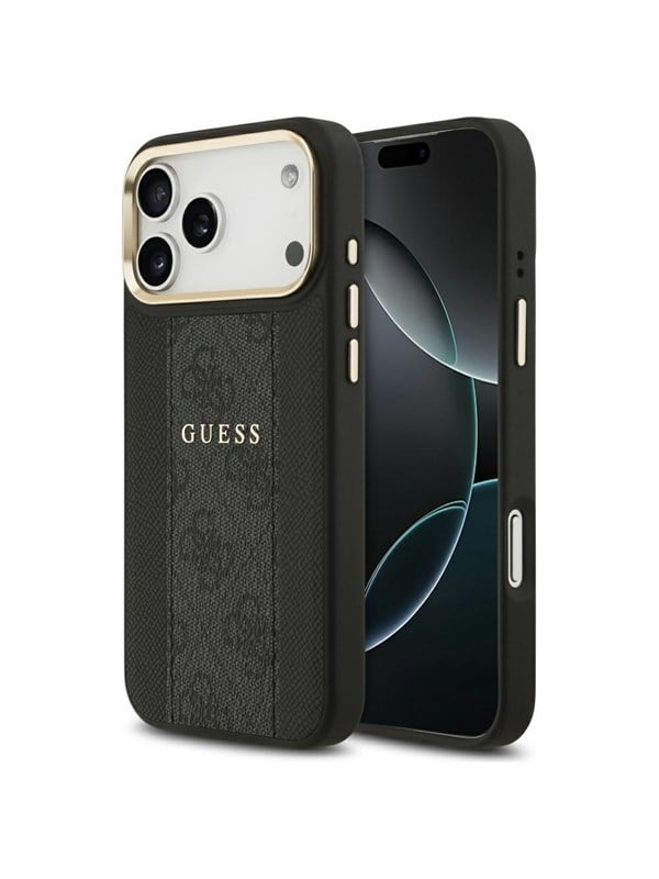 GUESS 4G Stripe MagSafe case for iPhone 17 Pro Max - black