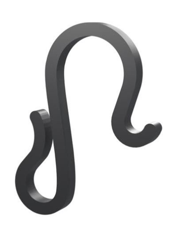 Light Solutions Lyskæde Clips - Tagrendekrog til Julelys og Lyskæder - 15mm - Sort - 20 stk