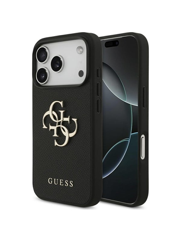 GUESS Grained Big 4G & Classic Logo case for iPhone 17 Pro - black