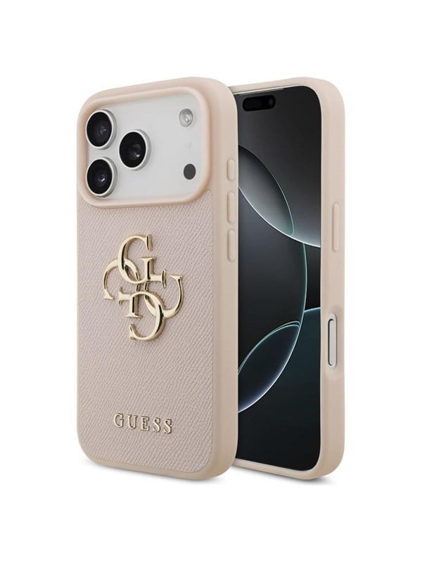 Etui Guess Grained Big 4G & Classic Logo do iPhone 17 Pro rózowy