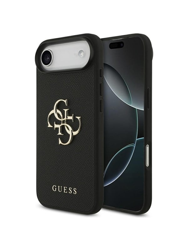 GUESS Grained Big 4G & Classic Logo case for iPhone Air - black