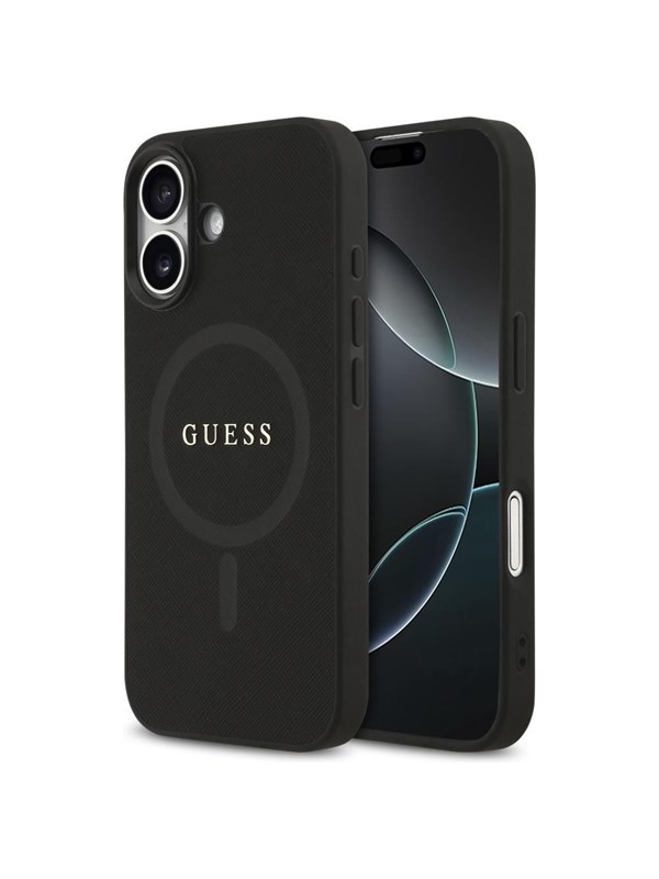 GUESS Saffiano Classic Logo MagSafe case for iPhone 17 - black