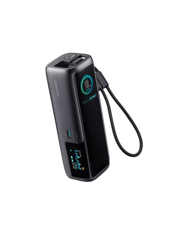 Joyroom PODIX PR70 240W Power Bank with Two Built-in USB-C Cables & Two Displays- Gray - 25000 mAh