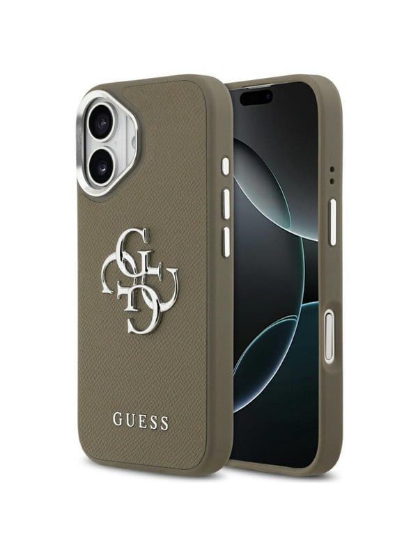 GUESS Grained Big 4G Classic Logo iPhone 17 Case - Brown