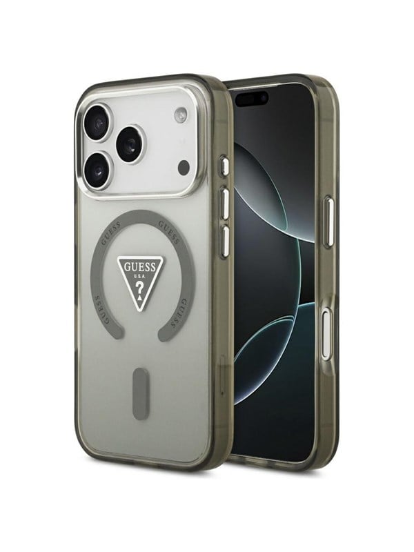 GUESS IML Gradient Triangle Logo MagSafe Case for iPhone 17 Pro - Green