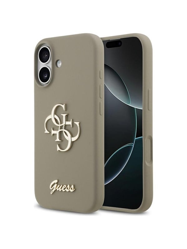 GUESS Silicone Big 4G Script Case for iPhone 17 - Brown