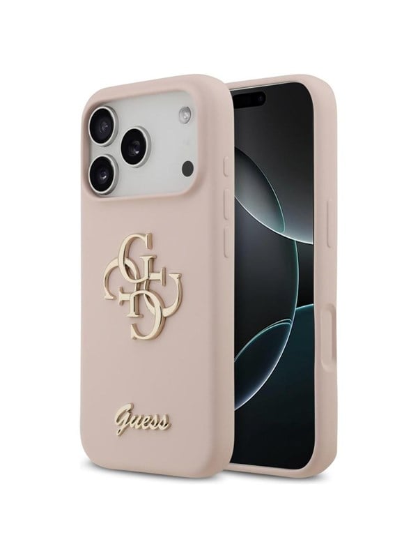 GUESS Silicone Big 4G Script Case for iPhone 17 Pro - Pink