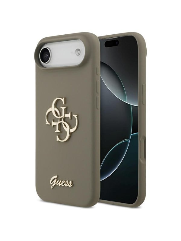 GUESS Silicone Big 4G Script Case for iPhone Air - Brown