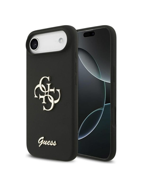 GUESS Silicone Big 4G Script case for iPhone Air - black