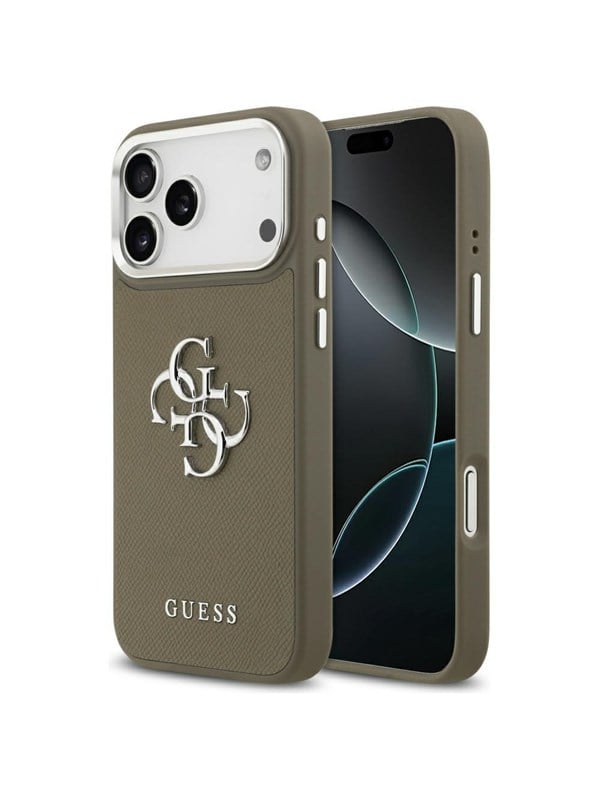 GUESS Grained Big 4G Classic Logo Case for iPhone 17 Pro Max - Brown