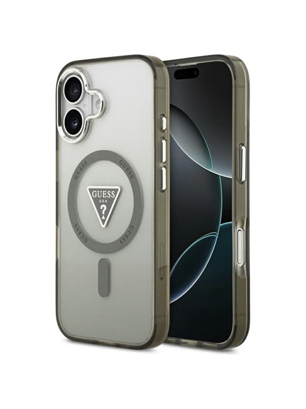 GUESS IML Gradient Triangle Logo MagSafe case for iPhone 17 - olive