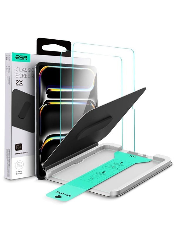 ESR UltraFit Tempered Glass 2-pack for iPad Pro 11" 5 / 6 / 2024-2025