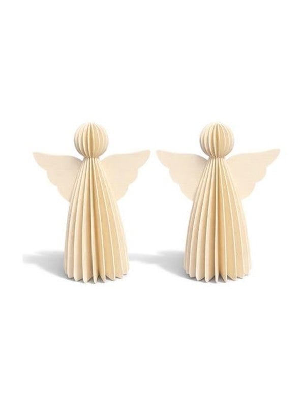 Mumi3D Juleophæng - Engle - 6 cm - Beige - 2 stk.