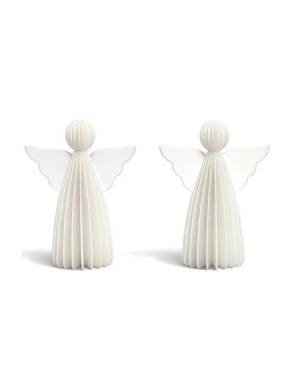 Mumi3D Juleophæng - Engle - 9 cm - Silkehvid - 2 stk.
