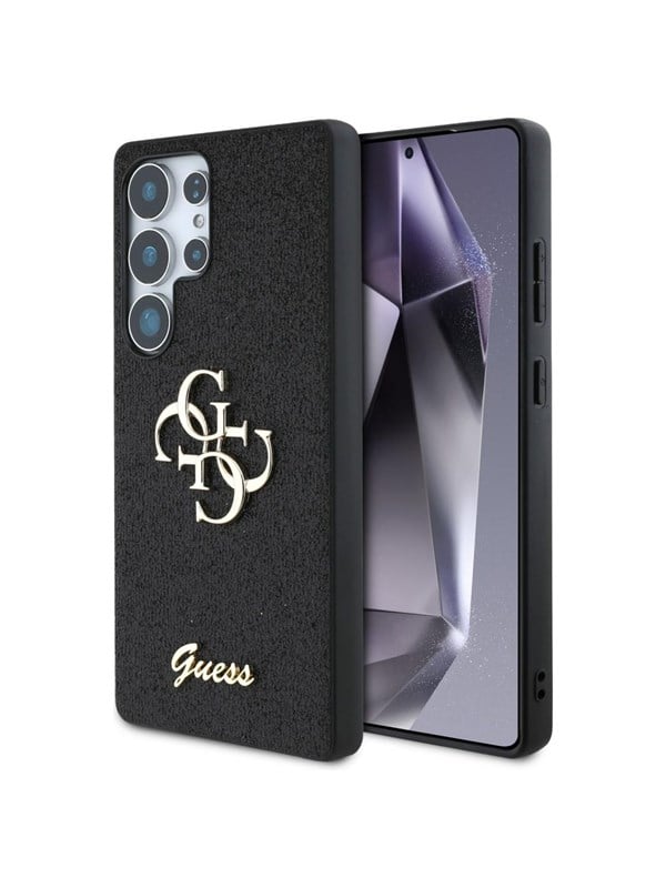 Guess Fixed Glitter Big 4G Metal Logo case for Samsung Galaxy S25 Ultra black