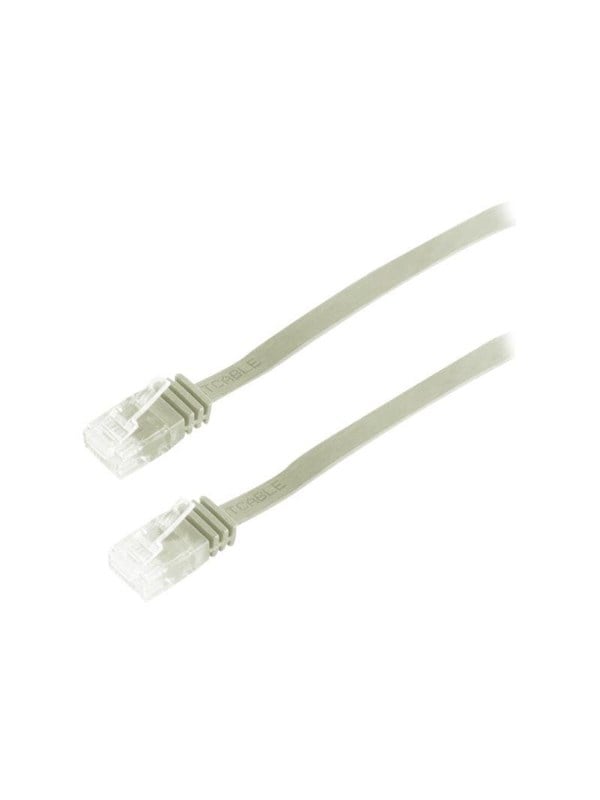 RJ45 Flatcable with CAT 7 Rawcable slim red 3m