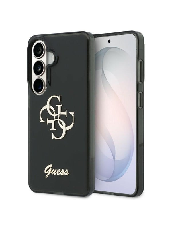 GUESS IML Big Metal 4G Script case for Samsung Galaxy S26 - black