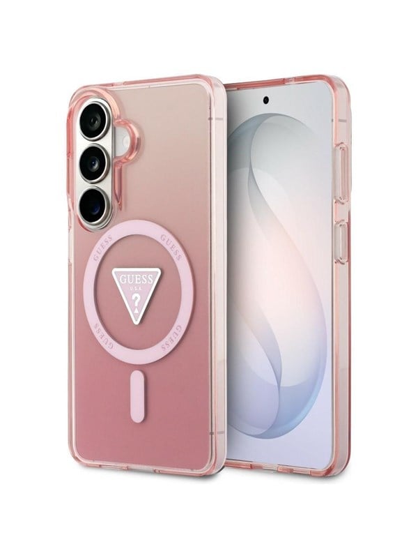 GUESS IML Gradient Triangle MagSafe Case for Samsung Galaxy S26 - Pink