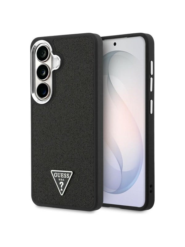 GUESS Fixed Glitter Triangle MagSafe case for Samsung Galaxy S26 - black