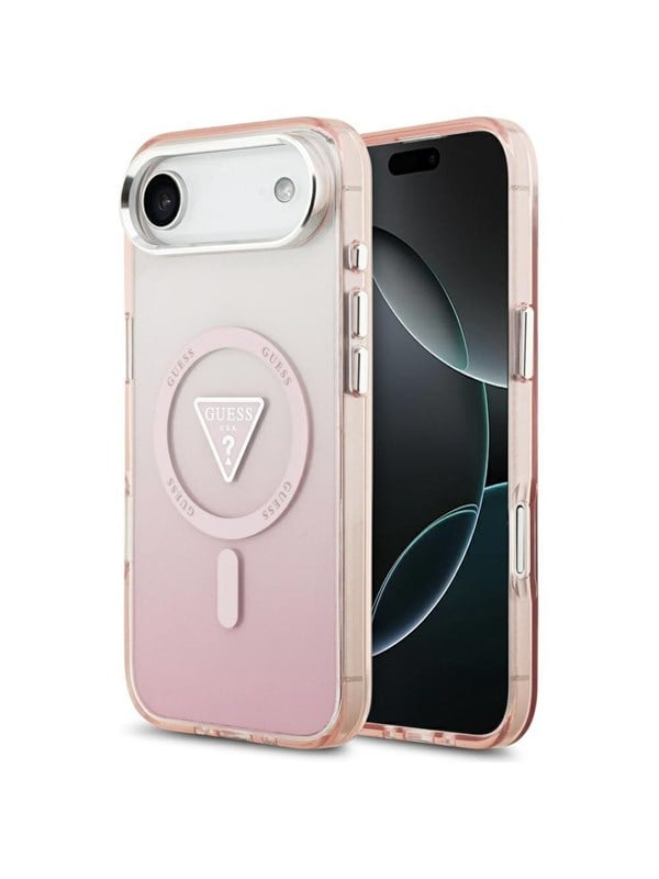 Etui Guess IML Gradient Triangle LogoMagSafe do iPhone Air rózowy