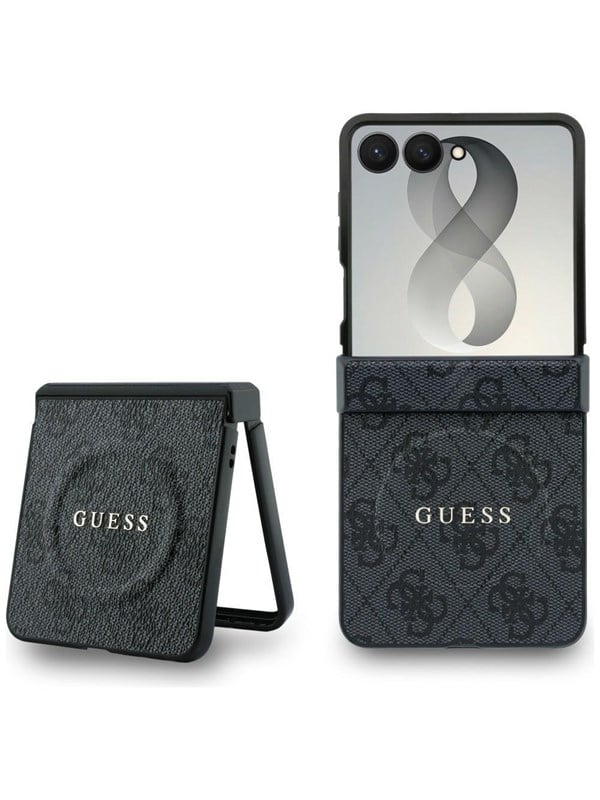 GUESS 4G Classic MagSafe Case for Samsung Galaxy Z Flip 8 - Black