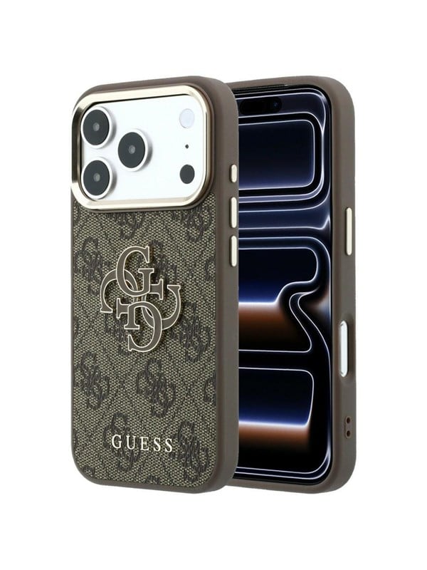 GUESS 4G & Big Resin Logo Case for iPhone 17 Pro / 18 Pro - Brown