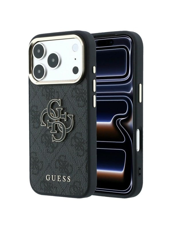 GUESS 4G & Big Resin Logo Case for iPhone 17 Pro / 18 Pro - Black