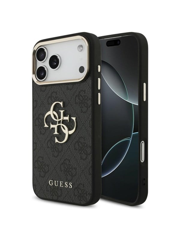 GUESS 4G Big 4G Classic Logo Case for iPhone 17 Pro Max / 18 Pro Max - Black and Gold