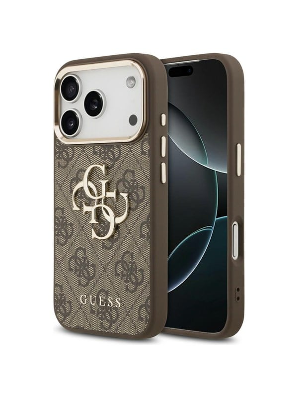 GUESS 4G Big 4G Classic Logo Case for iPhone 17 Pro Max / 18 Pro Max - Brown and Gold