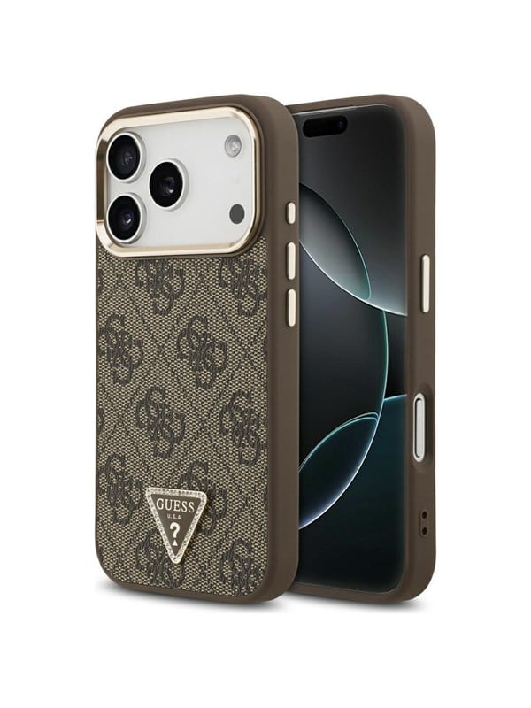 GUESS 4G Triangle Logo MagSafe Case for iPhone 17 Pro / 18 Pro - Brown