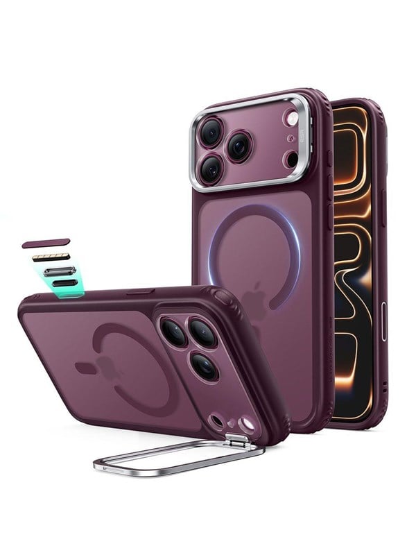ESR Classic Hybrid Kickstand MagSafe Case for iPhone 18 Pro / 17 Pro - Dark Cherry Matte