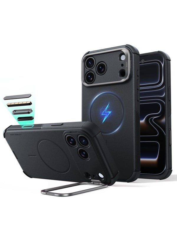 ESR Cyber ​​Tough Kickstand MagSafe Case for iPhone 18 Pro / 17 Pro - Black
