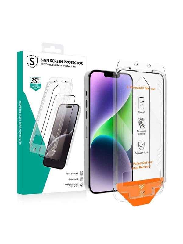 SiGN Screen Protector iPhone 17e/16e/14/13/13 Pro EZ Apply dust free applicator