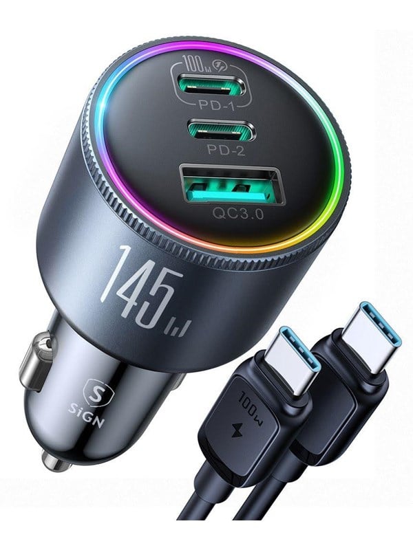 SiGN Car charger 145W with 2x USB-C & 1x USB-A - P