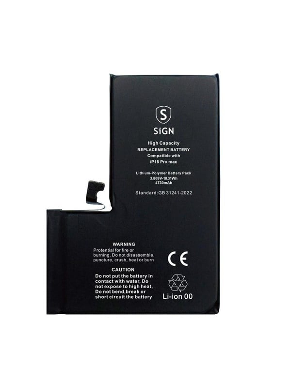 SiGN iPhone 15 Pro Max High capacity battery - 4730mAh