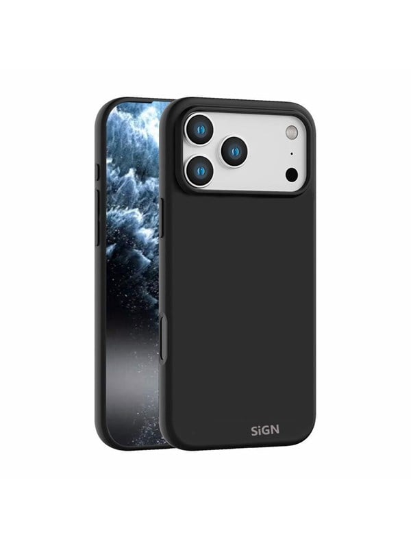 SiGN Liquid Silikone Cover til iPhone 17 Pro - Sort