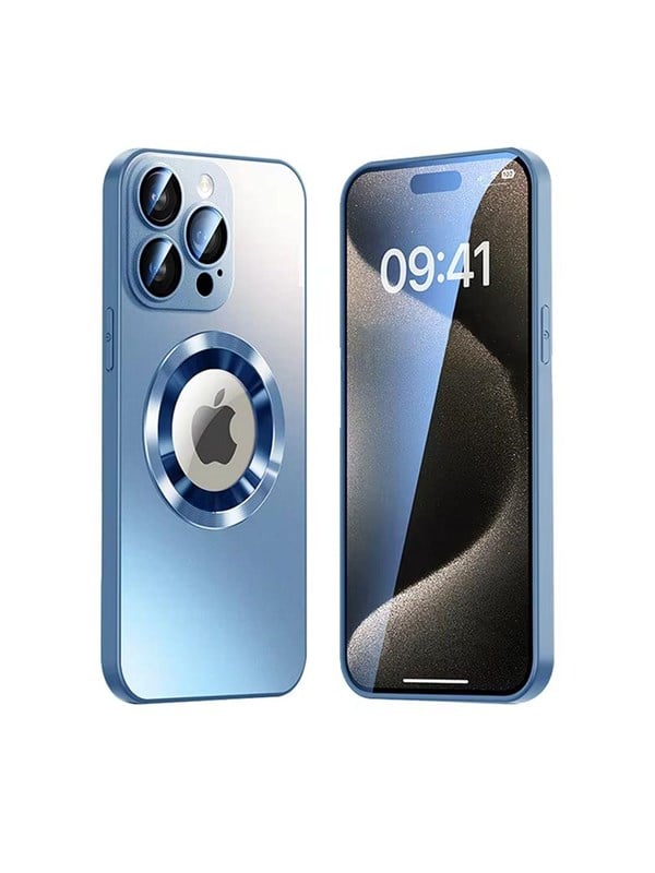 SiGN Magnetic Case iPhone 16 Pro with lens protection and logo view - Blue