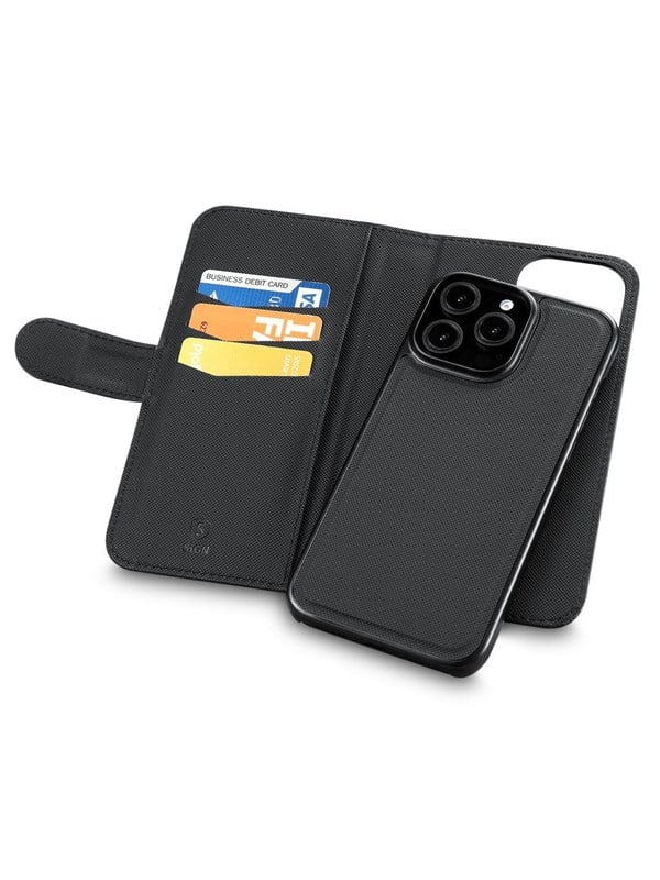 SiGN Wallet cover 2-in-1 for iPhone 16 Pro Max - Black