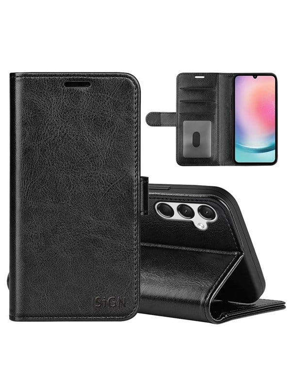 SiGN Wallet Cover for Samsung Galaxy A25 - Black