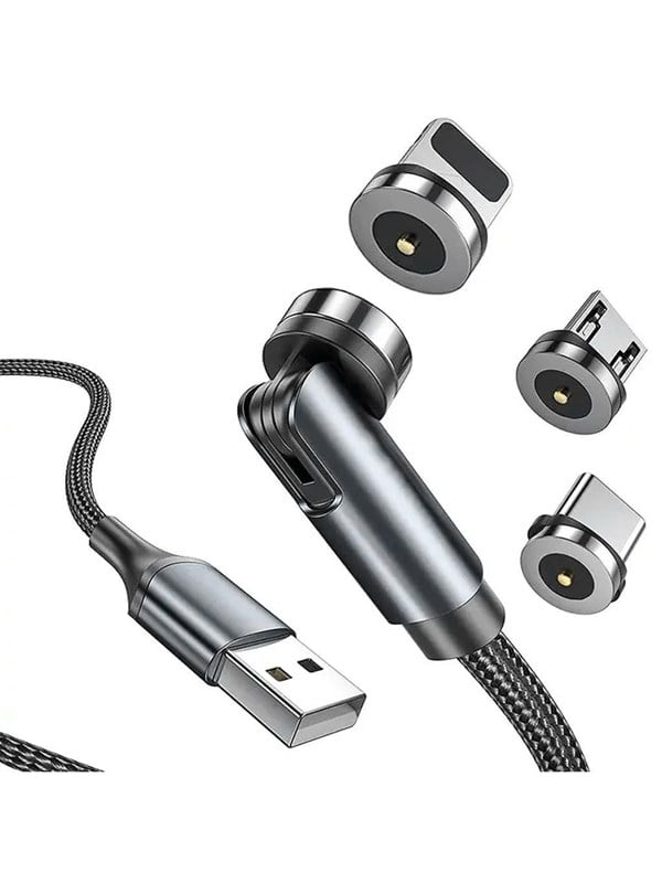 SiGN 3-in-1 360° Magnetic Cable Lightning - USB-C - Micro-USB - 2.4A - Black