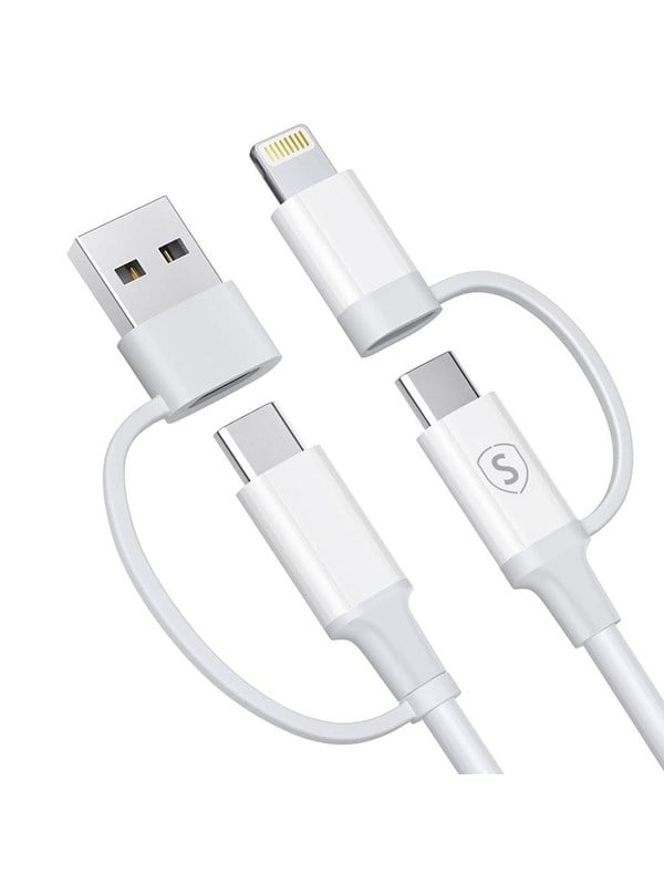 SiGN 4in1 USB-A/USB-C to Lightning/USB-C cable 60W/3A - 1m - White