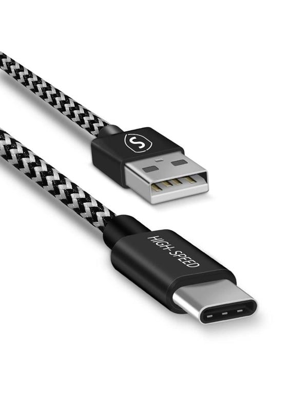 SiGN Skin USB-C Cable 2.4A - 3m - Black/White