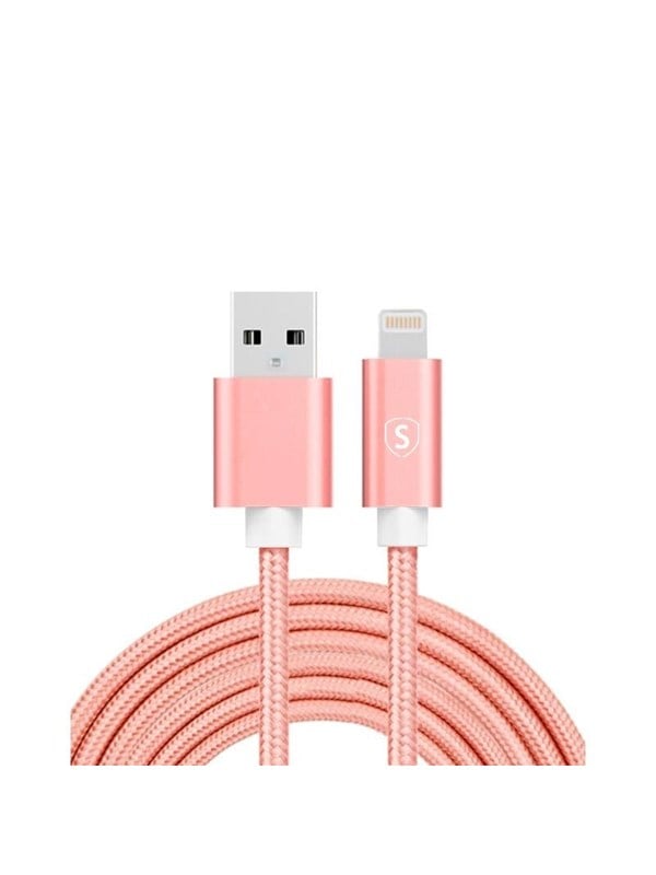 SiGN USB to Lightning Cable - 2.1A - 3m - Nylon - Pink