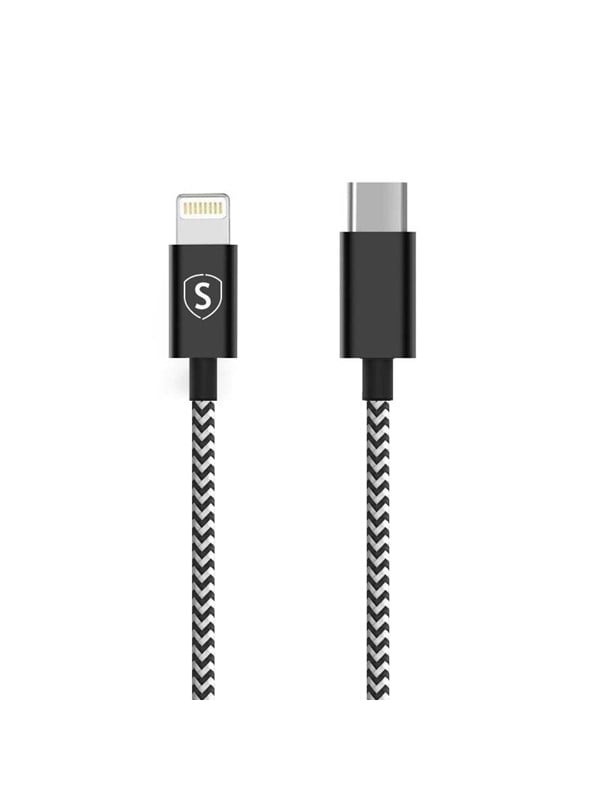 SiGN Skin USB-C to Lightning Cable 2.1A - 2m - Black/White