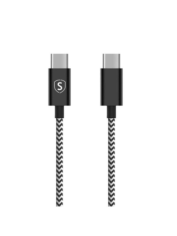 SiGN Skin USB-C to USB-C cable 2.1A - 0.25m - Black/White