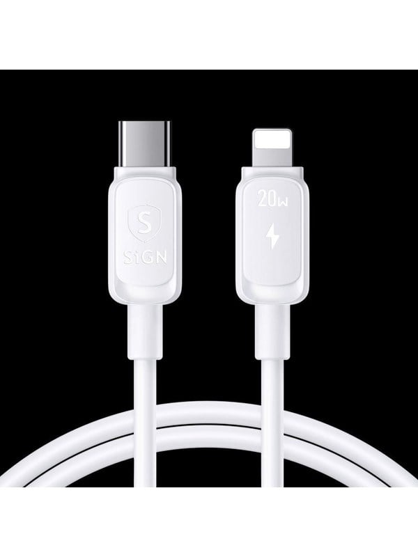 SiGN 2m USB-C to Lightning Cable - 20W Fast Charging - White